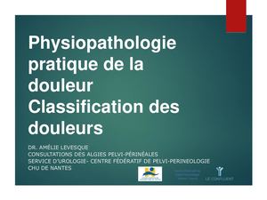 Physiologie Douleur Et Classification