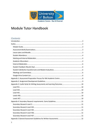 UoB Module Tutor Handbook 2021