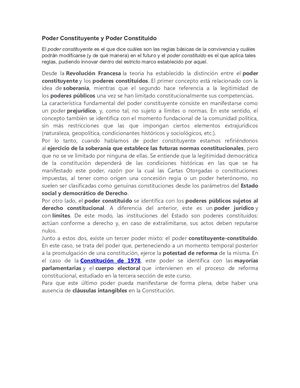 Poder Constituyente Y Poder Constituido