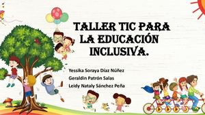 Taller Tic Para La Educación Inclusiva