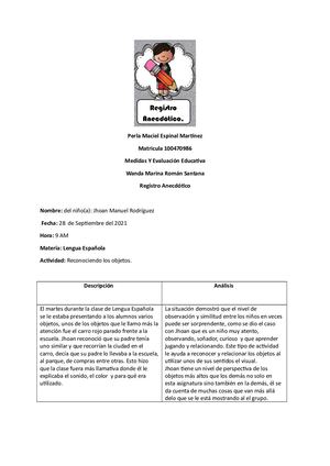 Registro Anecdótico