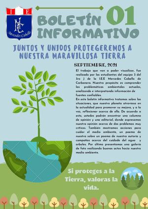 S09 III Bim Boletín Juntos Y Unidos Protegeremos A Nuestra Maravillosa Tierra Mejorado