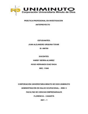 Anteproyecto  Consolidado  - PRÁCTICA PROFESIONAL EN INVESTIGACIÓN