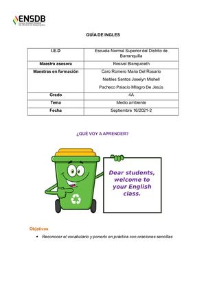 Guia Ingles Writing Medio Ambiente