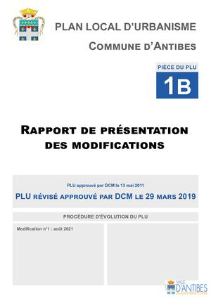 Ep Plu Pda 1b Rapport De Presentation Des Modifications