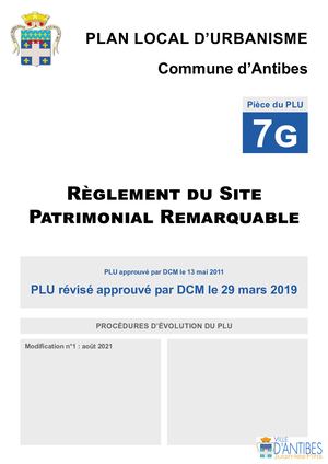 Ep Plu Pda 7g Règlement Du Site Patrimonial Remarquable