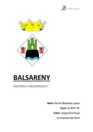 BALSARENY -Ferran Baraldés- Curs 2014-2015