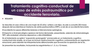 Tratamiento Cognitivo Conductual De Un Caso De Estrés Postraumático