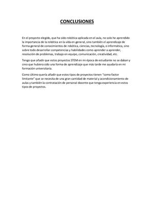 Conclusiones Proyecto Stem