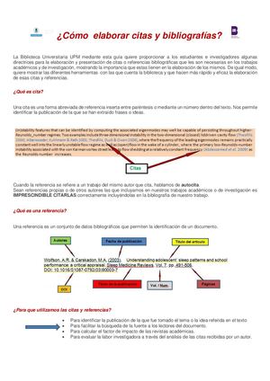 Como elaborar Citas y Bibliografias