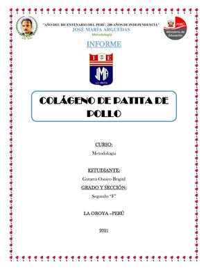 Colágeno De Patita De Pollo Metodologia