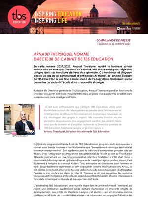 Nomination Arnaud Thersiquel (07/10/2021)