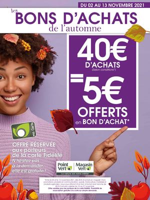 Bons d'achats Point Vert - Magasin Vert