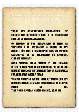 Ralaciones E Interacciones De Los Componentes Geograficos