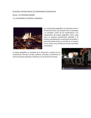Relación E Interacción De Los Componentes Geográficos