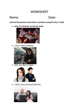 Worksheet Wish If Only Diana (1)