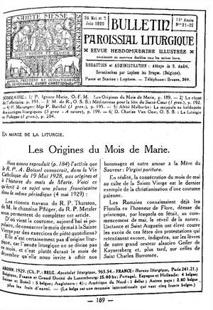 Bulletin Paroissial Liturgique 1929, 21-30