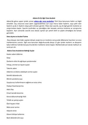 Adana En Iyi Agir Ceza Avukati