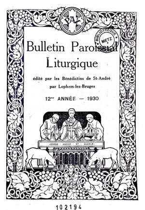 Bulletin Paroissial Liturgique 1930, Tables
