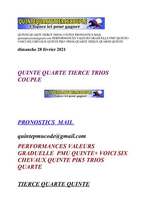 Quinte Quarte Tierce Trios Couple Pronostics Mail Quintepmucode