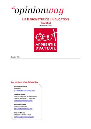 Analyse Barometre Education Apprentis Auteuil Opinion Way 2021