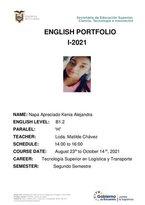 Portafolio De Ingles Kenia Napa