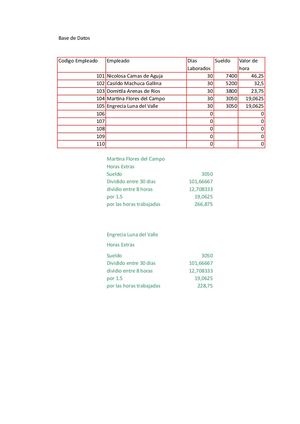Planilla De Sueldo Mensual