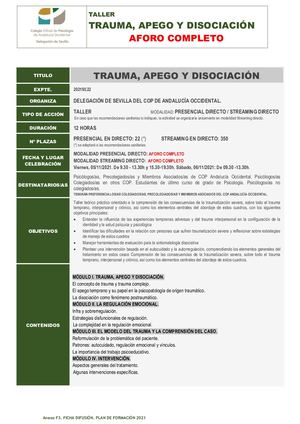 Trauma Apego Y Disociacion