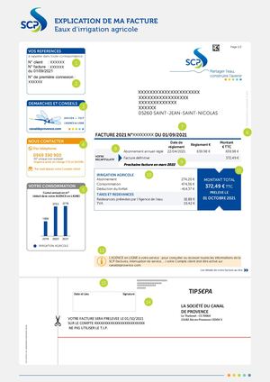 Explication de ma facture - Eaux d'Irrigation Agricole