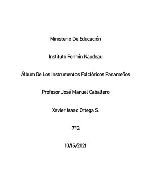ÁLbum De Los Instrumentos Folclóricos Panameños