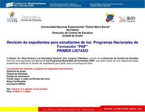 Revisión De Expedientes Pnf Primer Listado