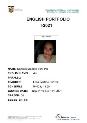 Portafolio Estudiantes Tsachila Denisse Vera 4to ¨I¨