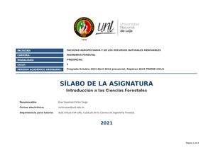5 Sílabo Introducción Forestal Siaaf Unl Oct 21 Abril 22