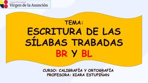 Clase 1 Escritura De Las Sílabas Trabadas Br Y Bl