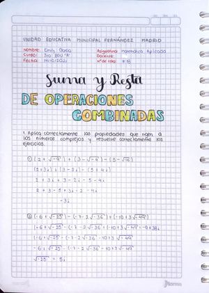 Suma Y Resta de Números Complejos