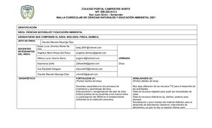 Plan De áRea Ciencias Naturales 2021