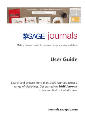 Sage Journals User Guide