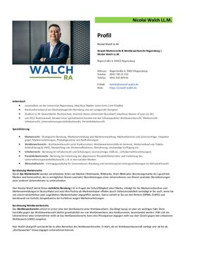 Anwalt Markenrecht & Wettbewerbsrecht Regensburg | Nicolai Walch LL.M.
