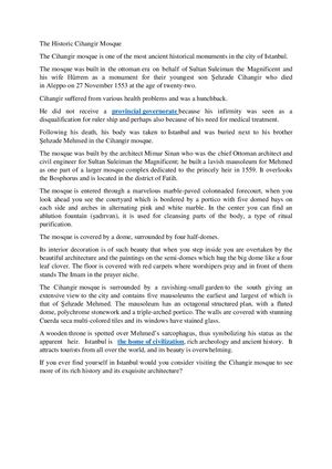 The Historic Cihangir Mosque