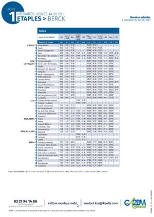 Fiche Horaire Ligne 1 (513)