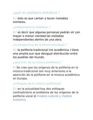 (1) Musica Polifonía