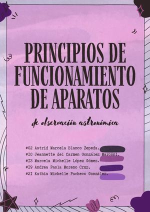 Principios De Funcionamiento De Aparatos De Observación Astronómica