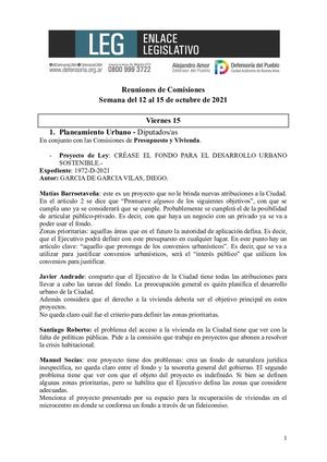 Reuniones De Comisiones Semana Del 12 Al 15 De Octubre 2021