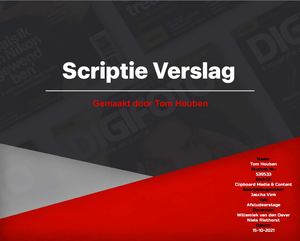 Scriptie Verslag - Tom Houben