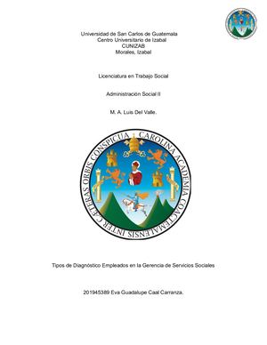 Tipos De Diagnostico En Servicios Sociales