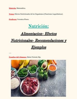 Proyecto Logaritmo Efectos Nutricionales de los Organismos