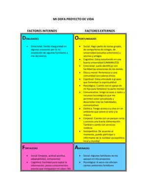 Mi Dofa Proyecto De Vida