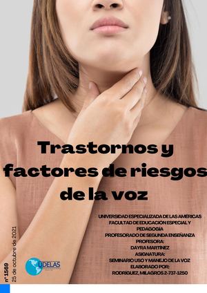 Trastornos y factores de riesgos de la voz