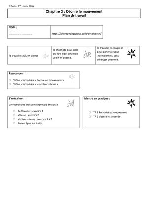 2nde Chap 03 Décrire un mouvement