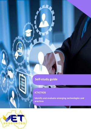 Self- Study Guide ICTICT426